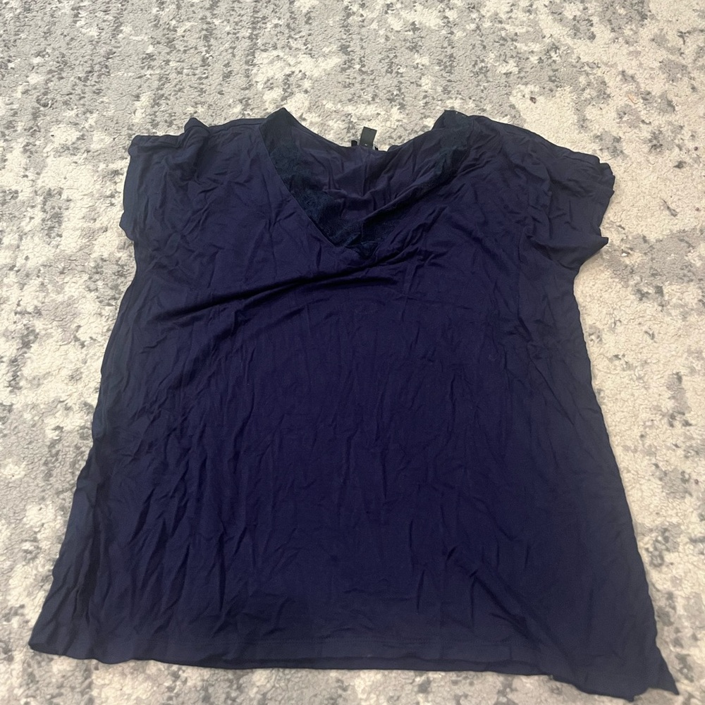 Ann Taylor Blue Cap Sleeve Blouse